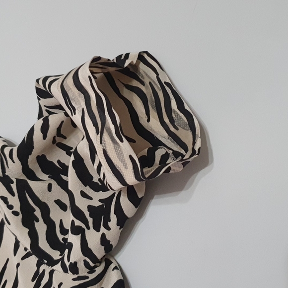 Rebecca Taylor Mesh Zebra Print Top - Picture 6 of 7